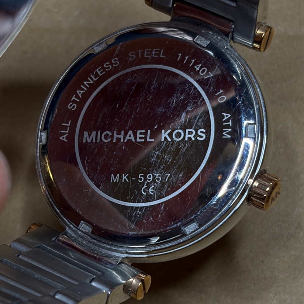 Michael Kors Two-Tone Silver and Rose Gold Watch - Picture 4 of 4